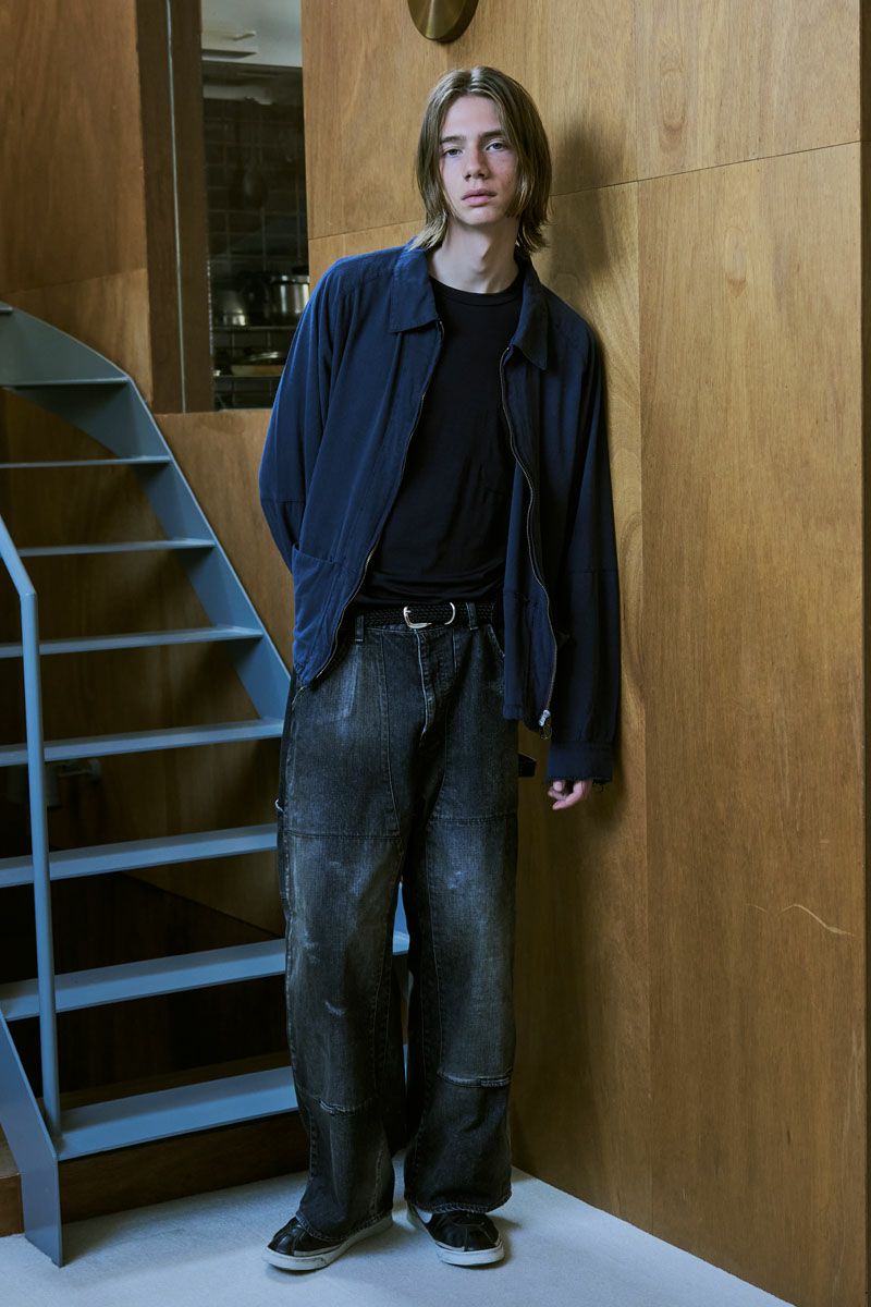 SUEDE SILK JACKET[NAVY] | 1LDK ONLINE STORE
