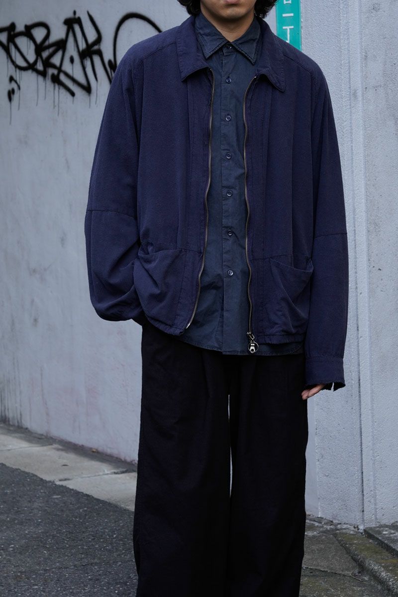 SUEDE SILK JACKET[NAVY] | 1LDK ONLINE STORE