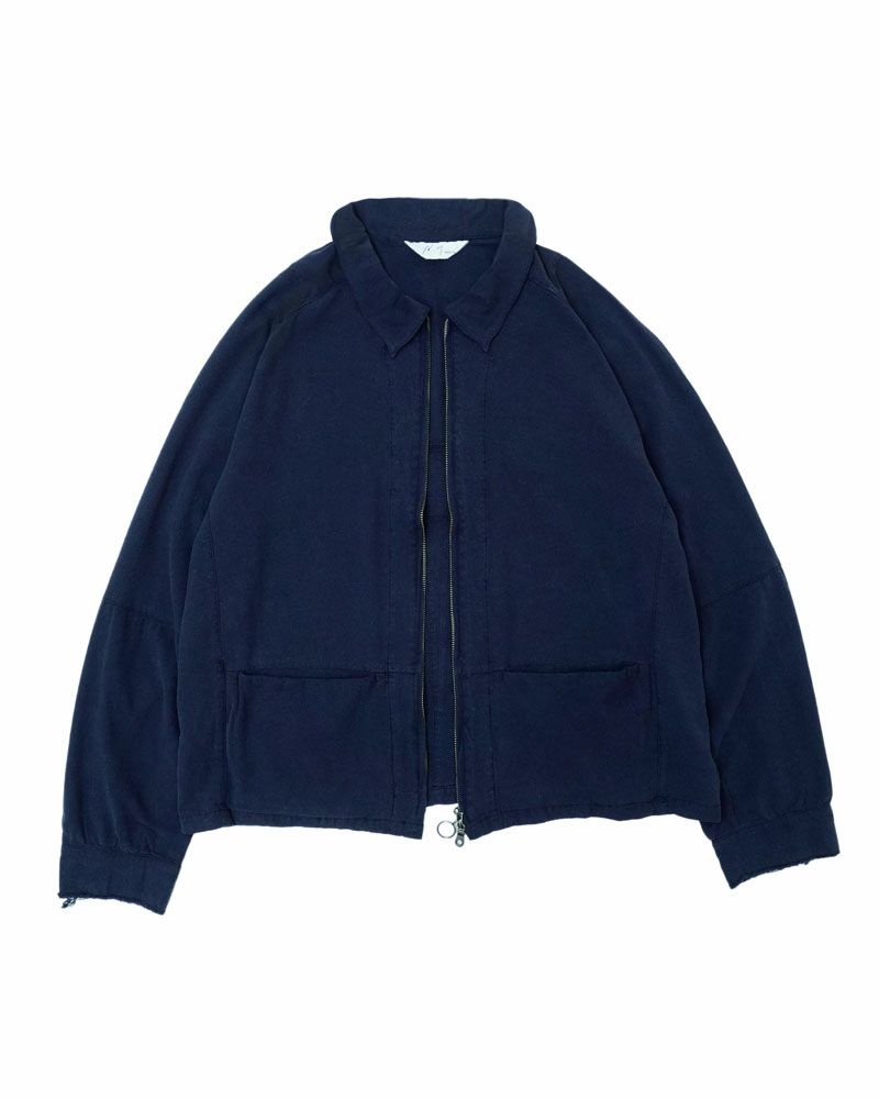SUEDE SILK JACKET[NAVY] | 1LDK ONLINE STORE