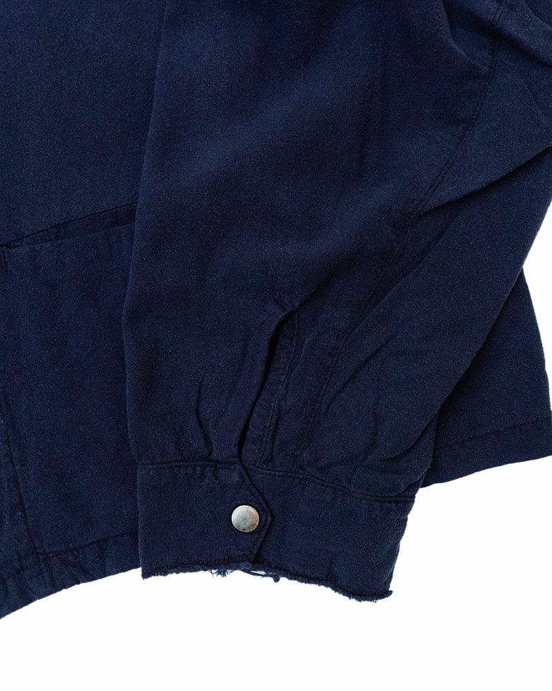 SUEDE SILK JACKET[NAVY] | 1LDK ONLINE STORE