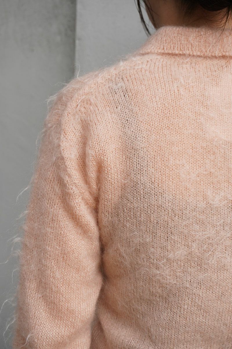 BRUSHED SUPER KID MOHAIR KNIT SHORT POLO[PINK] | 1LDK ONLINE