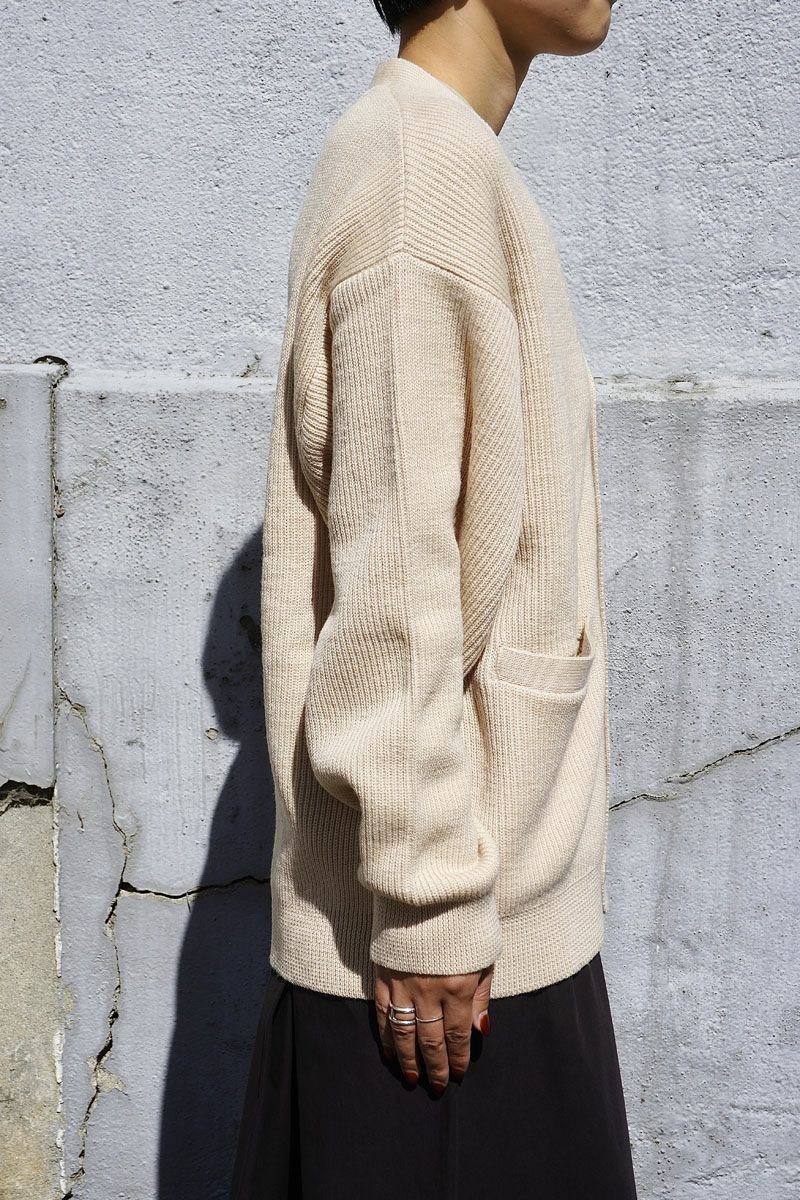 白*い様 YYPH low gauge knit cardigan jacket WOOL LOW GAUGE CARDIGAN[IVORY] | 1LDK (ワンエルディーケー