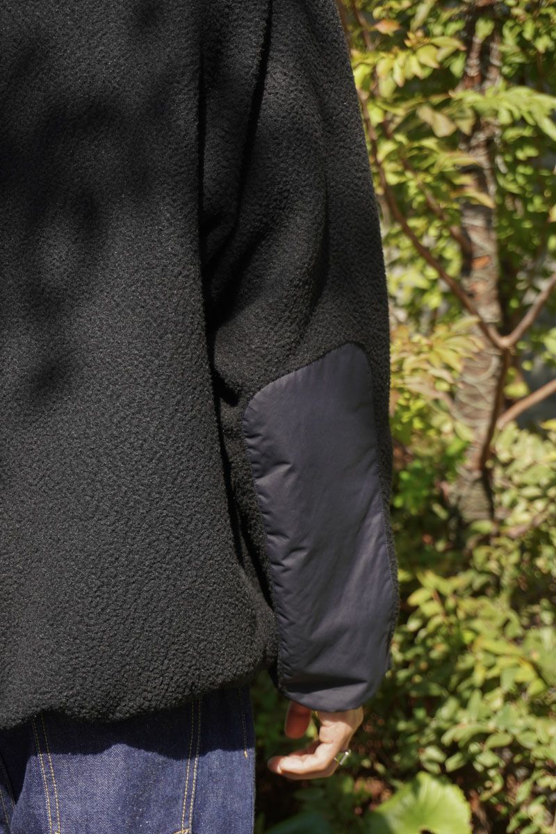FLEECE HOODED JACKET[BLACK]
