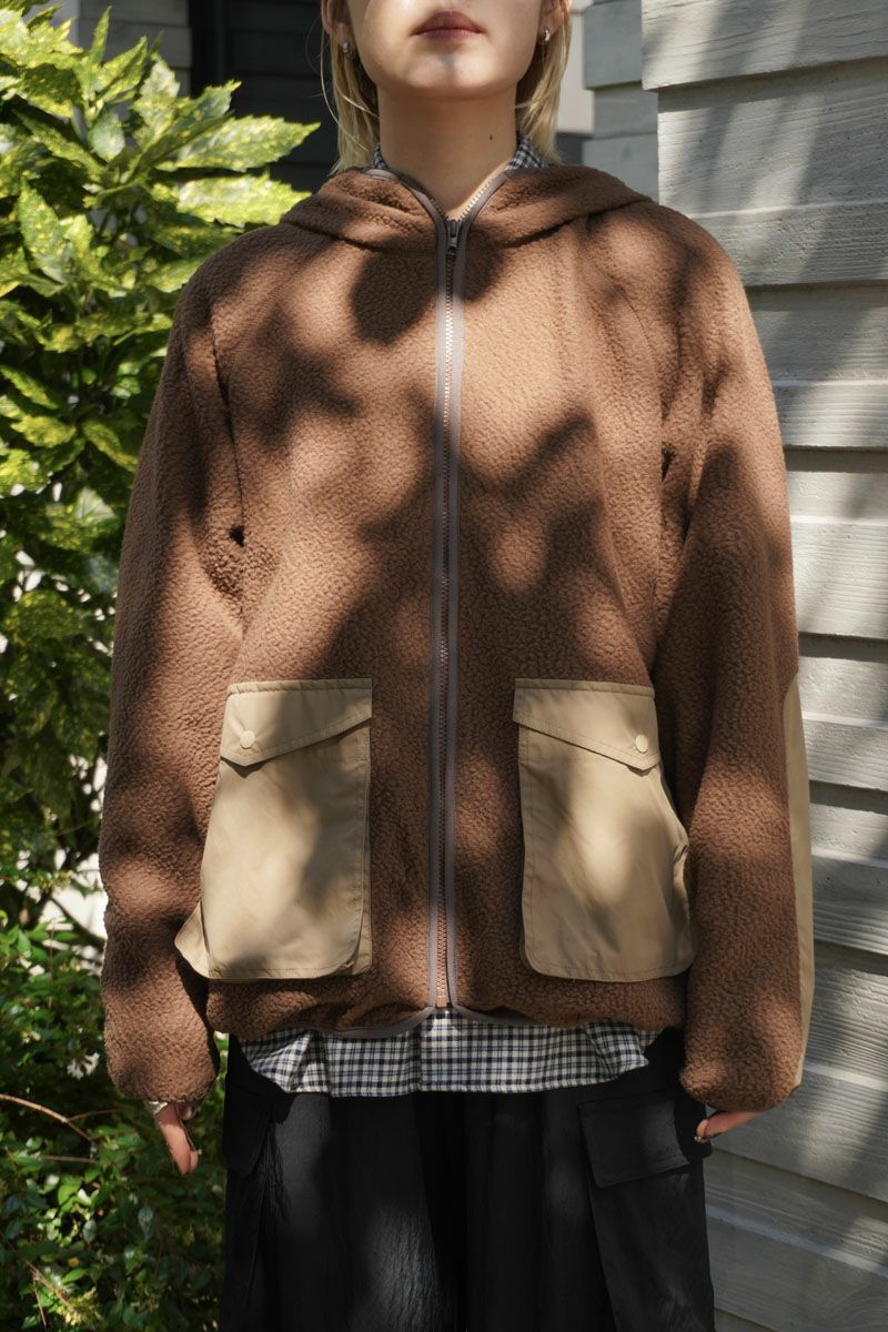FLEECE HOODED JACKET[BROWN] | 1LDK (ワンエルディーケー) 公式サイト