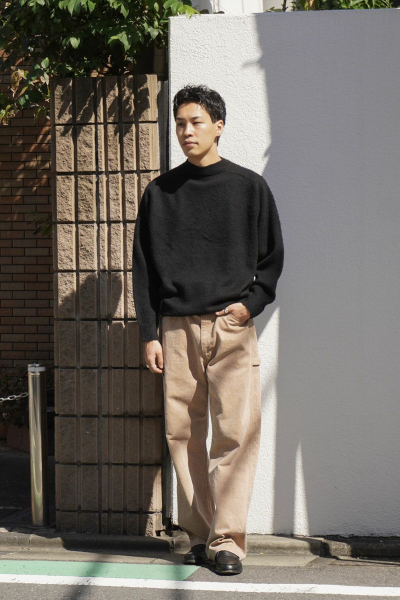 SHAGGY CREW NECK KNIT[BLACK] | 1LDK ONLINE STORE