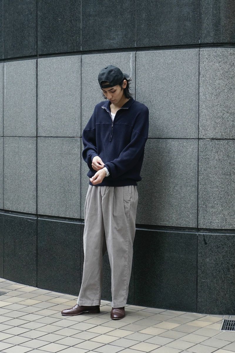 FADED 14W RIDGE SLACKS[BLACK] | 1LDK ONLINE STORE