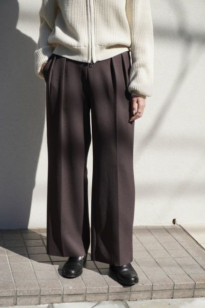 Amunzen 2 tuck wide pants[BLACK] | 1LDK ONLINE STORE