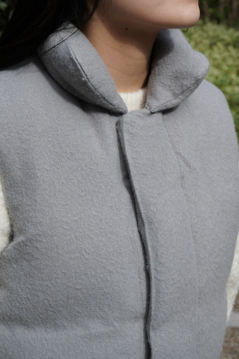 BRUSHED ALPACA WOOL DOWN VEST[LIGHT GRAY] | 1LDK (ワンエル