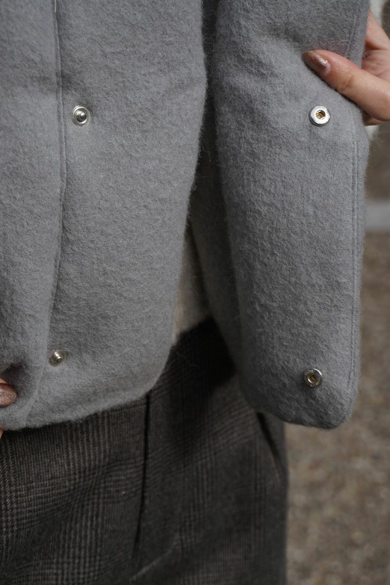 BRUSHED ALPACA WOOL DOWN VEST[LIGHT GRAY] | 1LDK (ワンエル