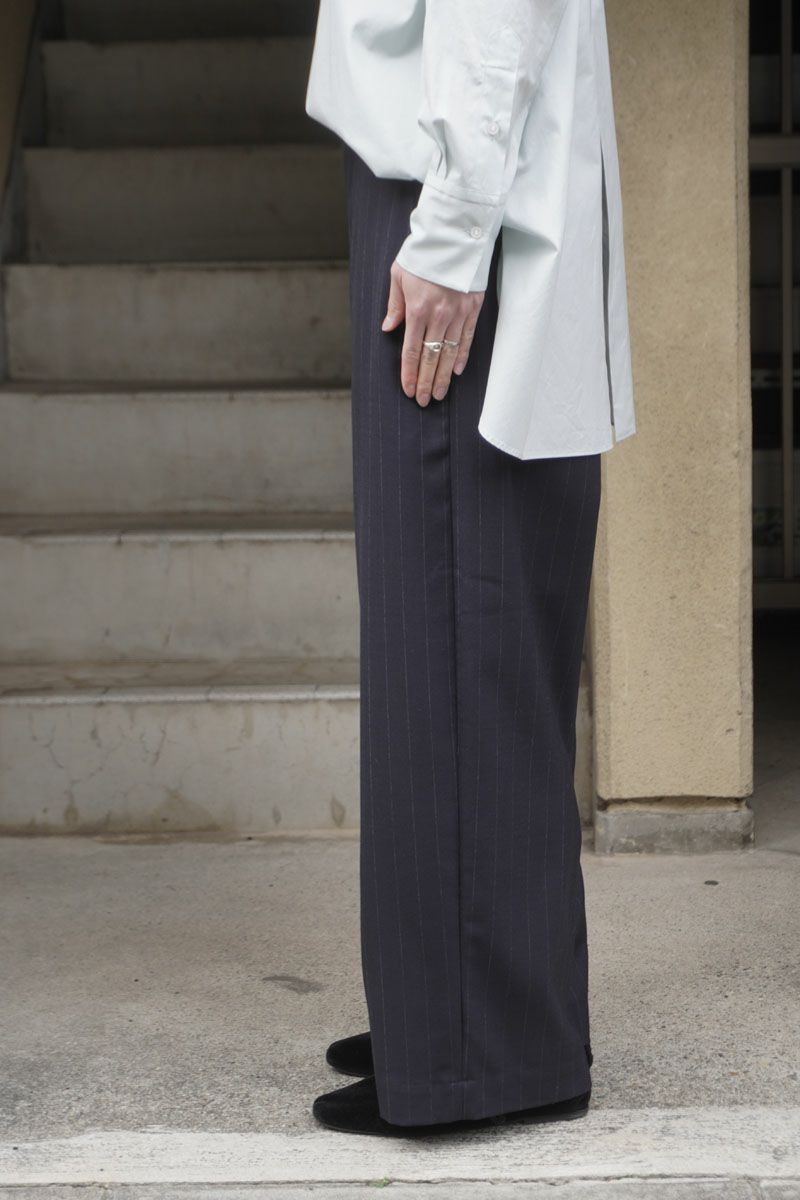 SUMMER WOOL WIDE TROUSERS[STRIPE] | 1LDK (ワンエルディーケー