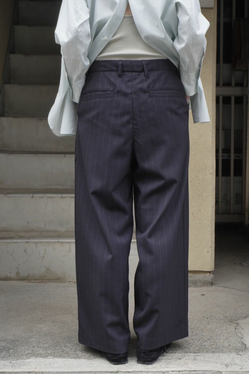 SUMMER WOOL WIDE TROUSERS[STRIPE] | 1LDK (ワンエルディーケー