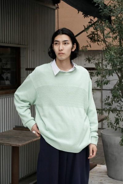 SILK CREW KNIT[L.GREEN]