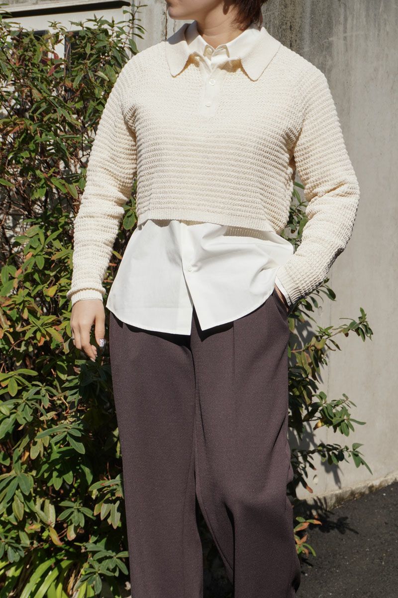 NET SHORT POLO KNIT[ECRU] | 1LDK ONLINE STORE