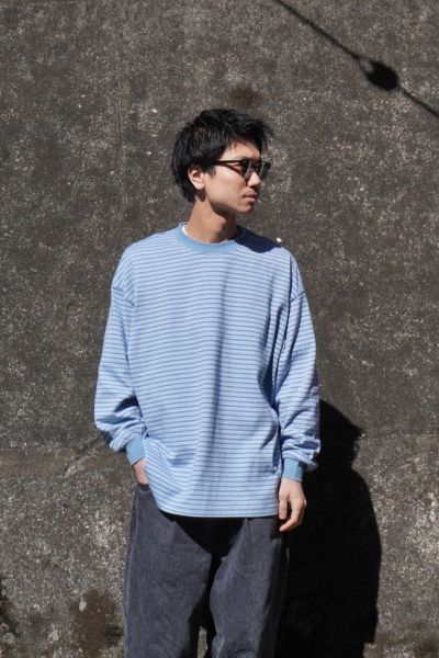 トップス 1LDK EVCON BORDR WIDE 3 BORDER WIDE L/S T-SHIRT[BLUE] | 1LDK (ワンエルディーケー