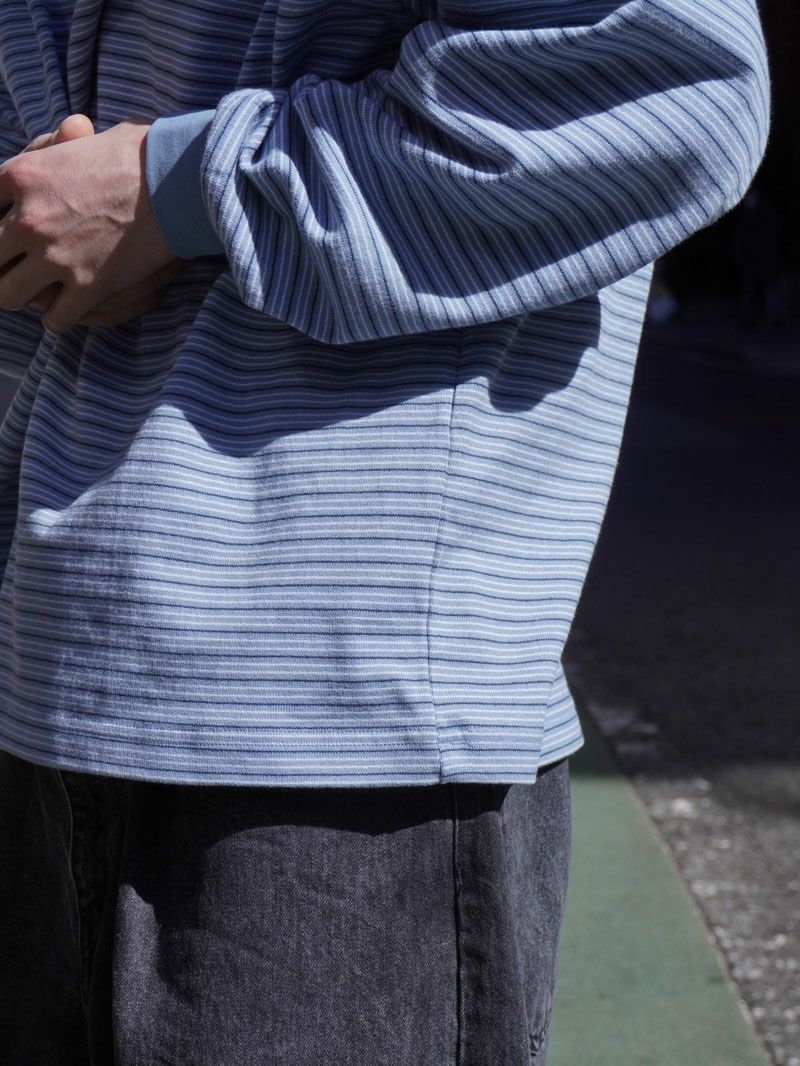 トップス 1LDK EVCON BORDR WIDE 3 BORDER WIDE L/S T-SHIRT[BLUE] | 1LDK (ワンエルディーケー