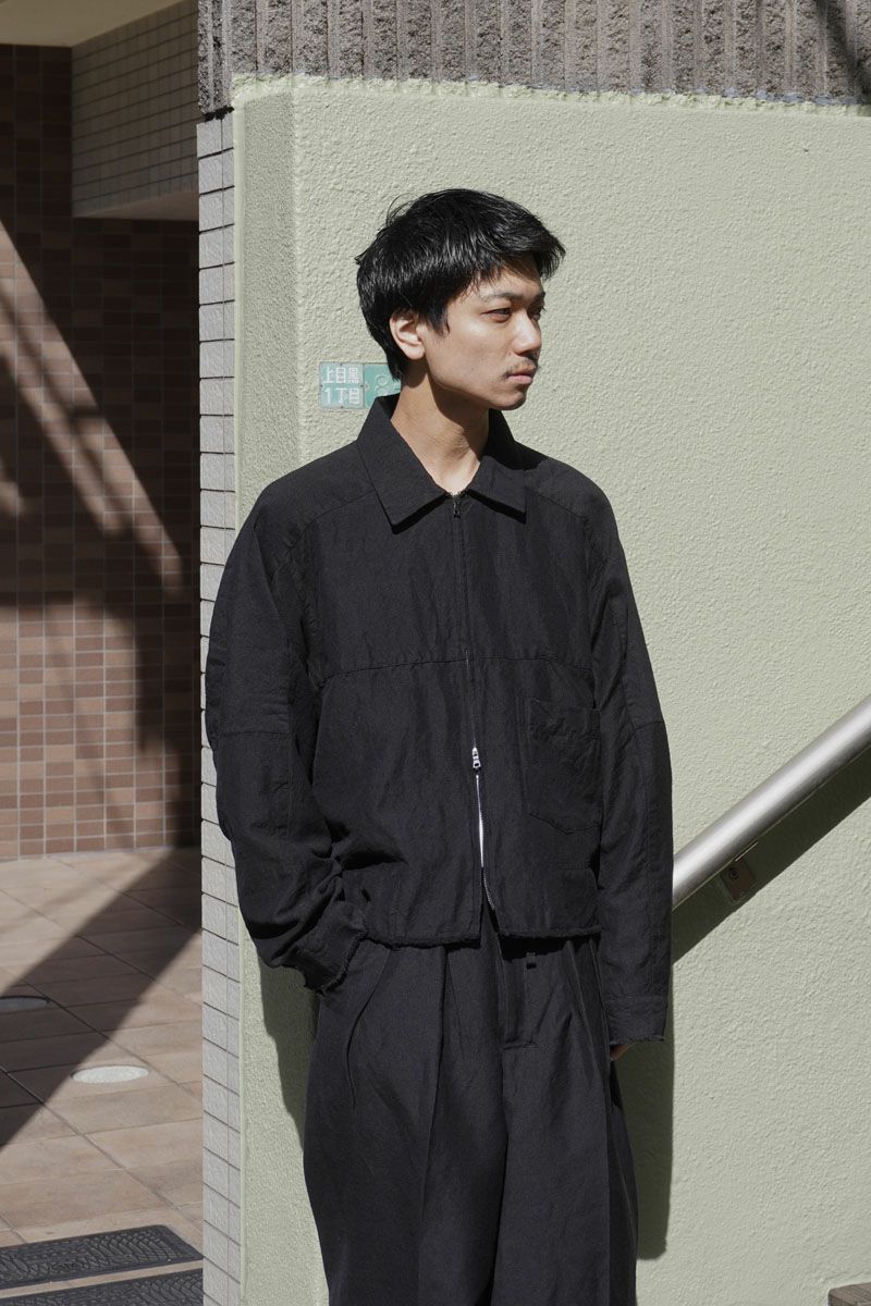 W/L SHORT ZIPUP SHIRT[BLACK] | 1LDK (ワンエルディーケー
