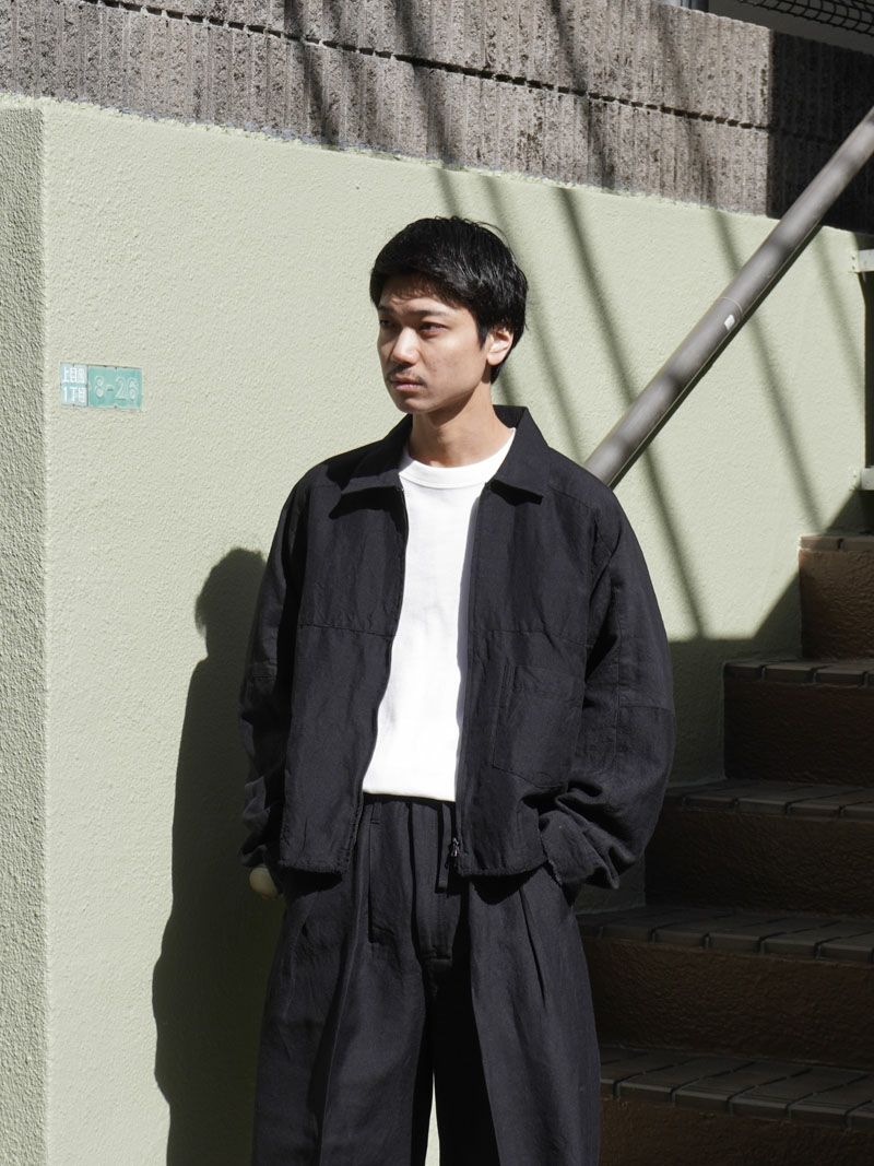 W/L SHORT ZIPUP SHIRT[BLACK] | 1LDK (ワンエルディーケー