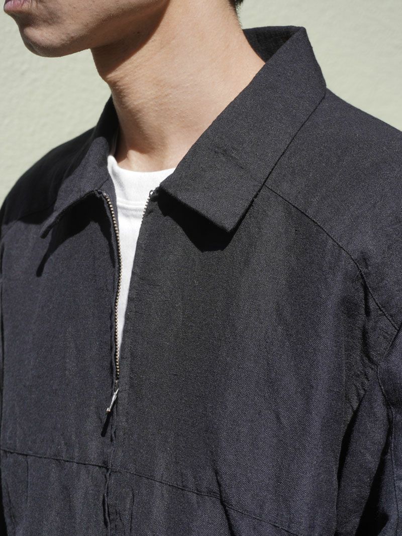W/L SHORT ZIPUP SHIRT[BLACK] | 1LDK (ワンエルディーケー