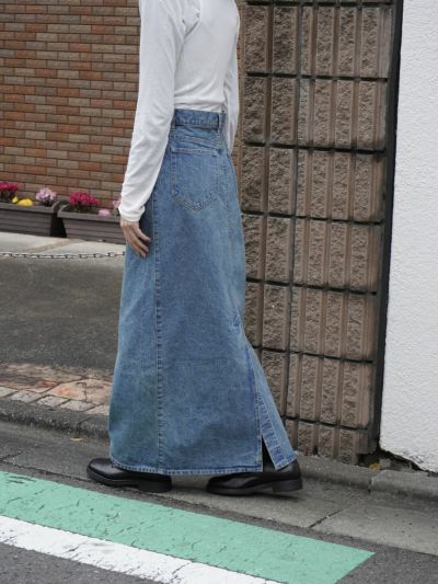 DENIM MAXI SKIRT[BLUE]