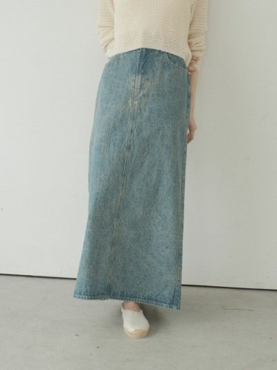 DENIM MAXI SKIRT[BLUE]