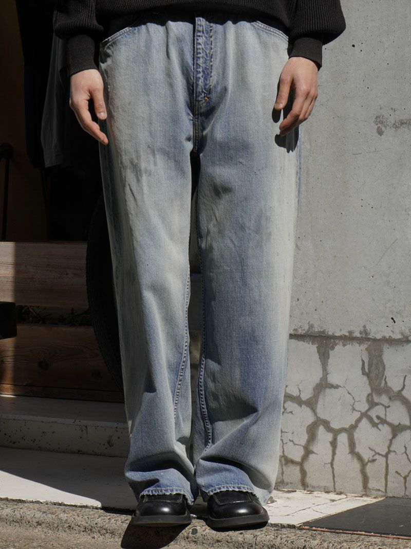 パンツ ancellm 25SS aging straight 5p denim 1 ANCELLM - AGING STRAIGHT 5P DENIM PANTS | BLACK | デニム