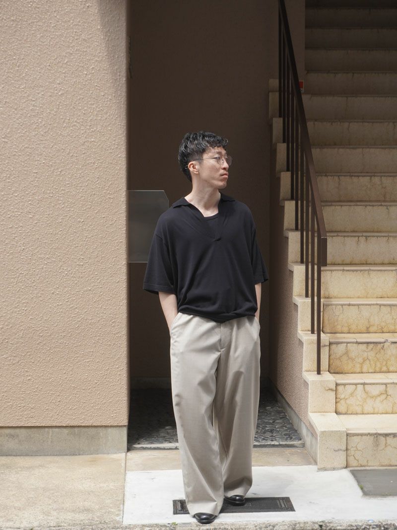 SUMMER S/S SKIPPER KNIT[BLACK] | 1LDK (ワンエルディーケー
