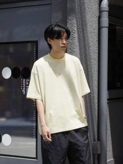 BORDER WIDE S/S T-SHIRT[BLACK] | 1LDK (ワンエルディーケー