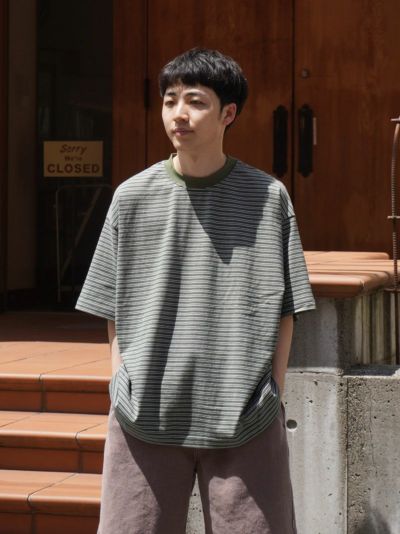 BORDER WIDE S/S T-SHIRT[KHAKI]