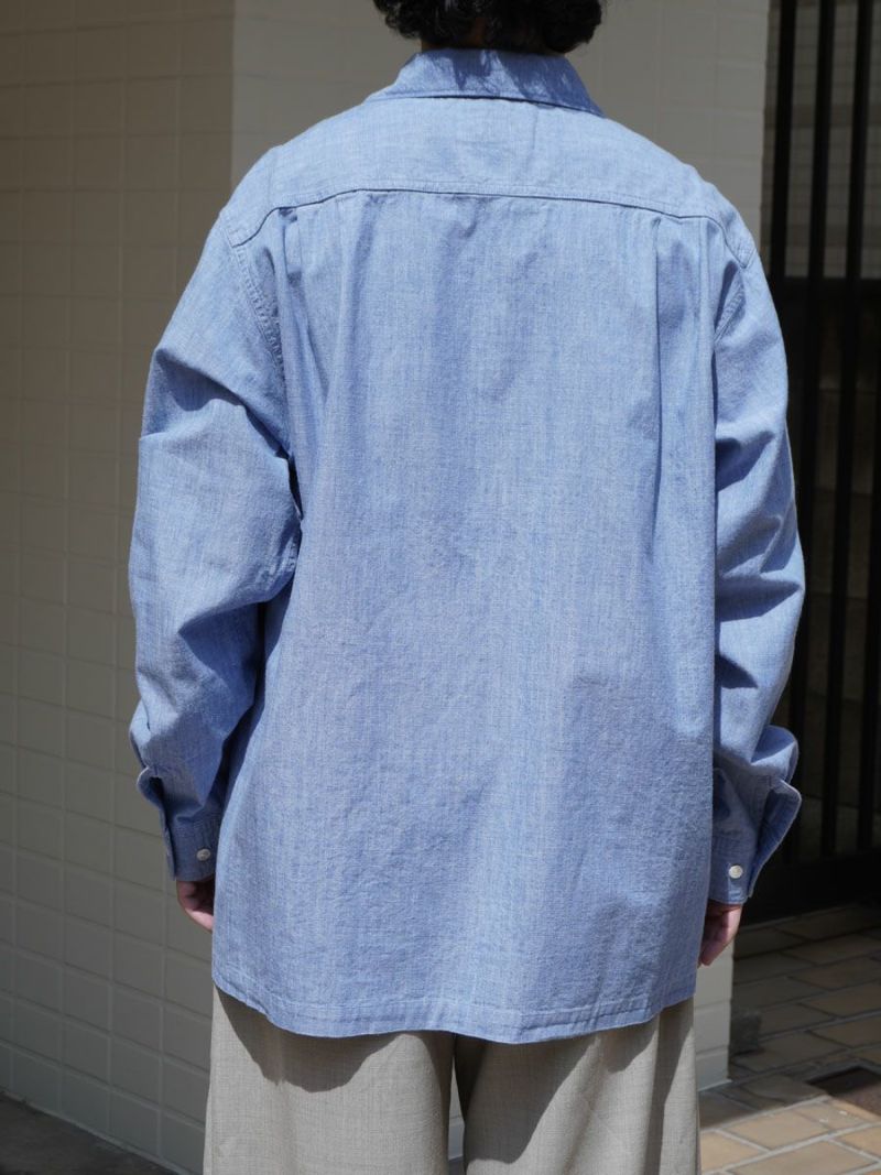 トップス Unlikely2025SS Open Collar Work Chambray Unlikely 25SS Unlikely Open Collar Work Chambray with Flower