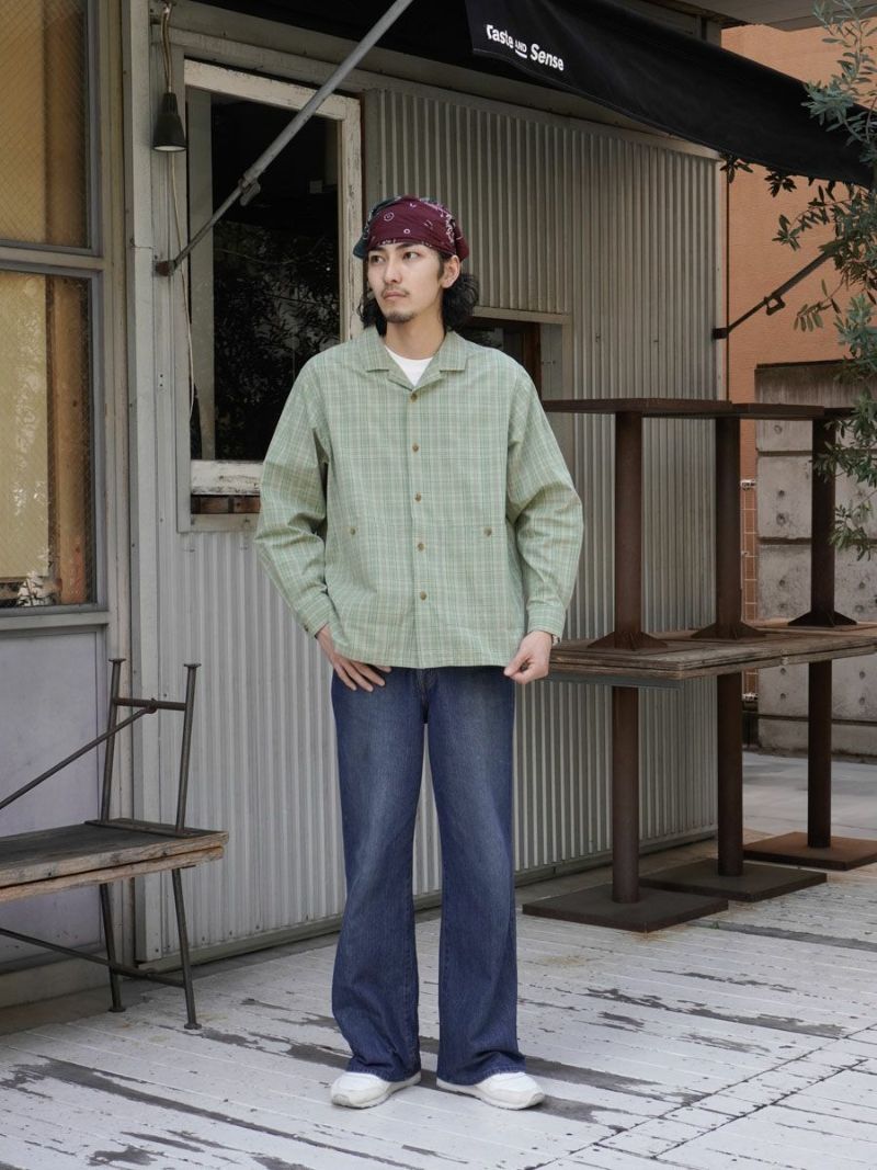 LINEN MIX O/C SHIRT[GREEN CHECK] | 1LDK (ワンエルディーケー