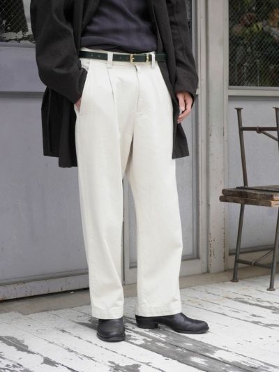 moves | PWA 《HEMP MIX DENIM SLACKS》 INDIGO/IVORY S/M/L/XL