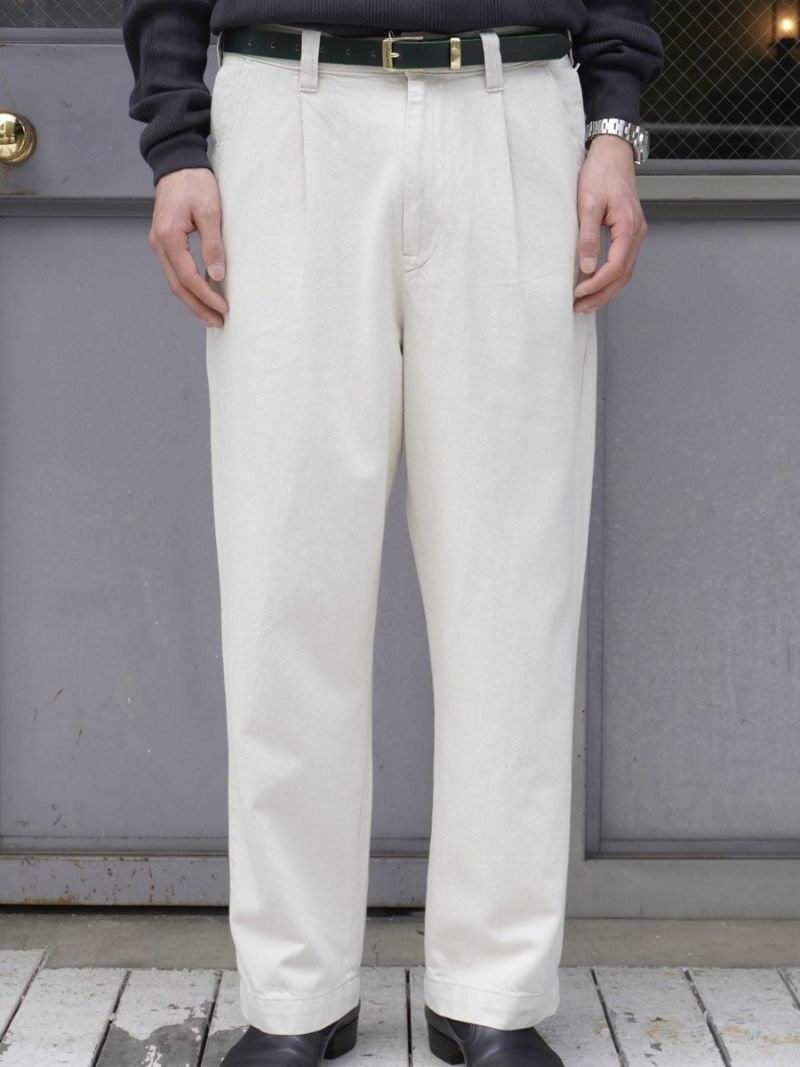 HEMP MIX DENIM SLACKS[IVORY] | 1LDK ONLINE STORE