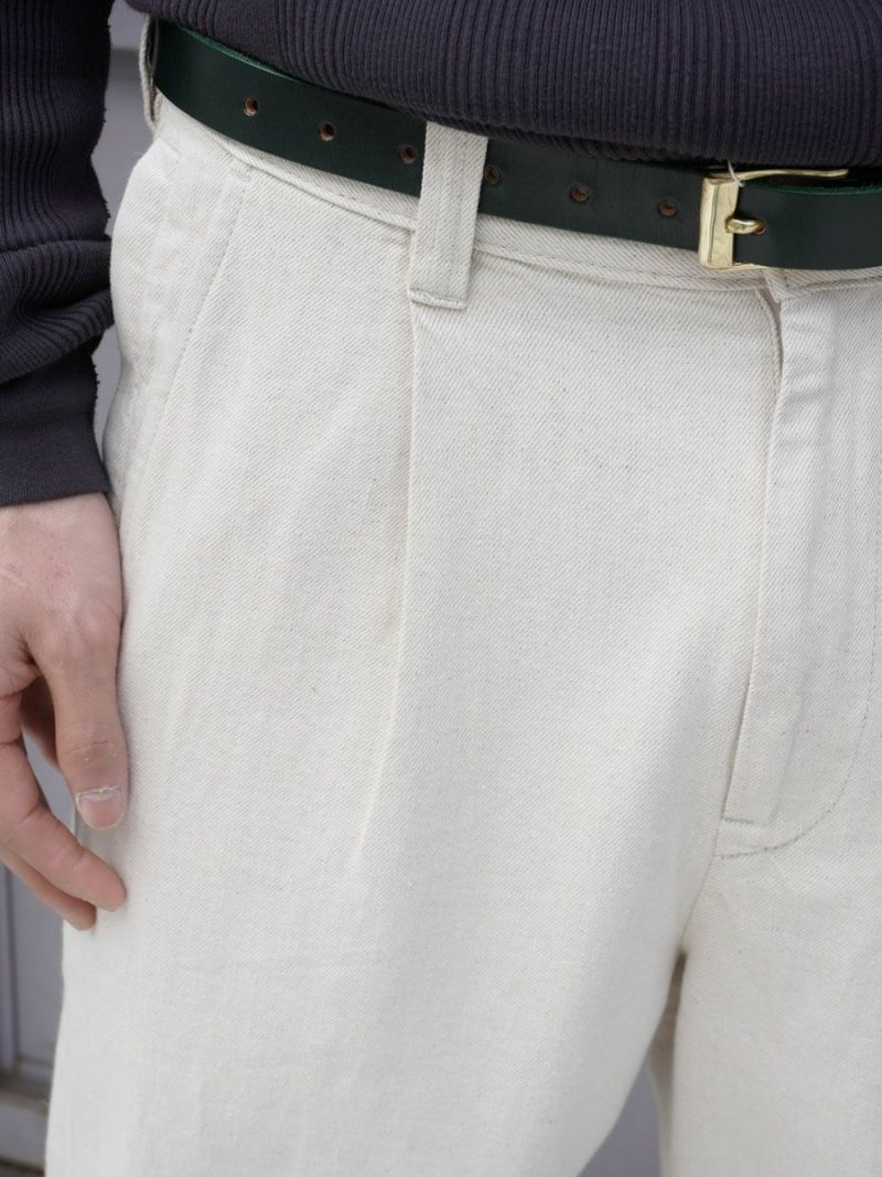 HEMP MIX DENIM SLACKS[IVORY] | 1LDK ONLINE STORE