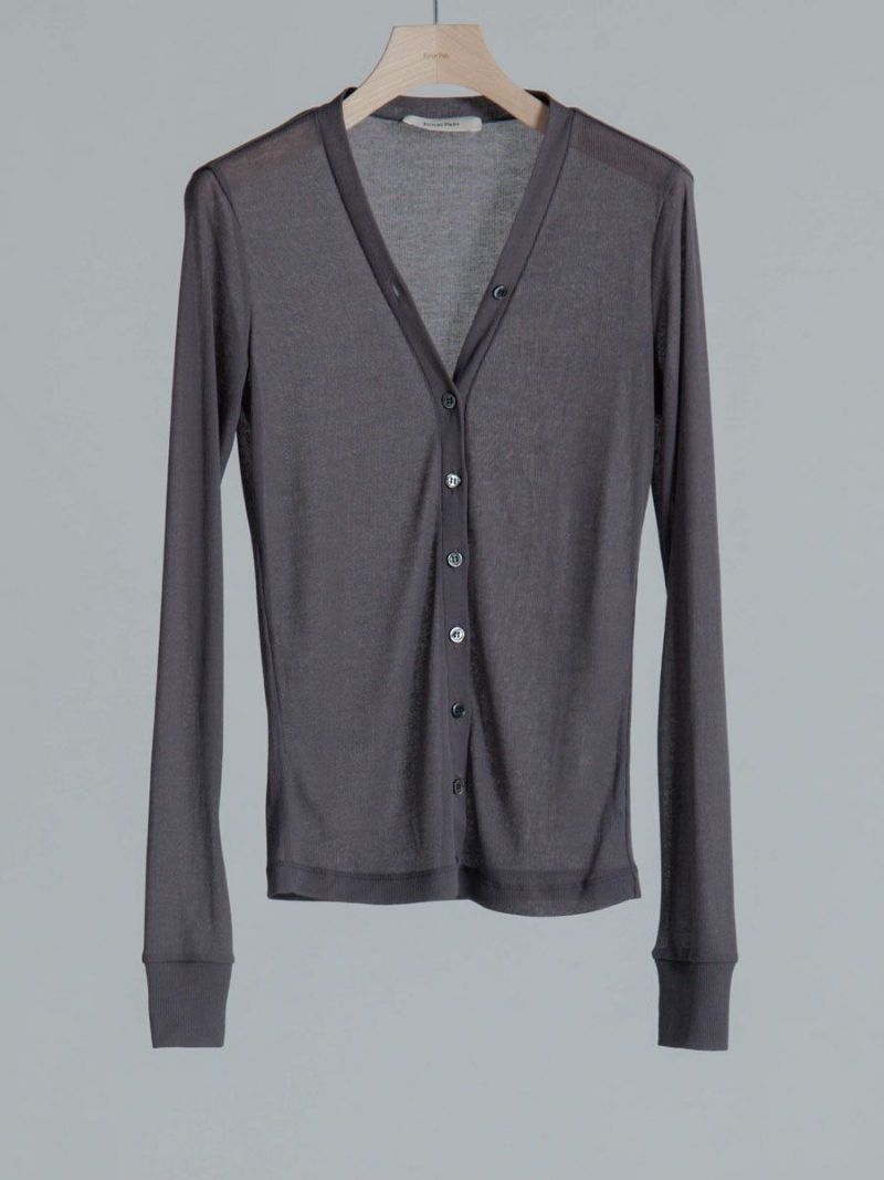 Sheer Rib Vneck Cardigan[GRAY] | 1LDK (ワンエルディーケー