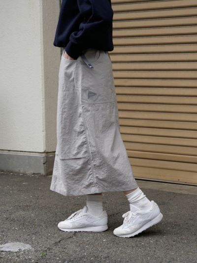 gramicci nylon double knee skirt[GRAY]