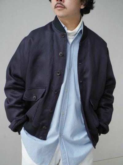 Linen Flight Jacket[NAVY]