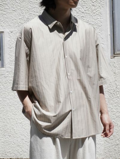 46G Atmosphere Stripe S/S Shirt[KHAKI]