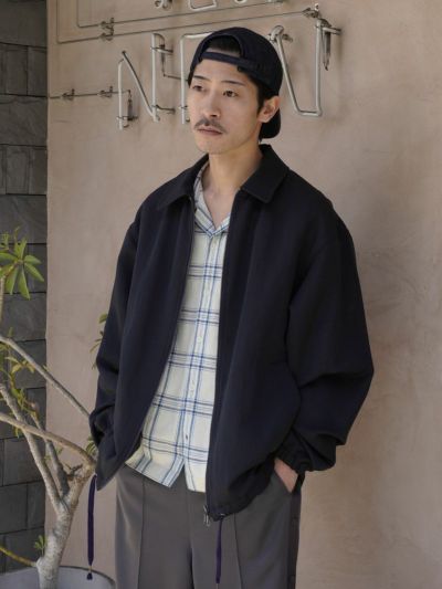 WOOL LINEN COACH JACKET[NAVY]