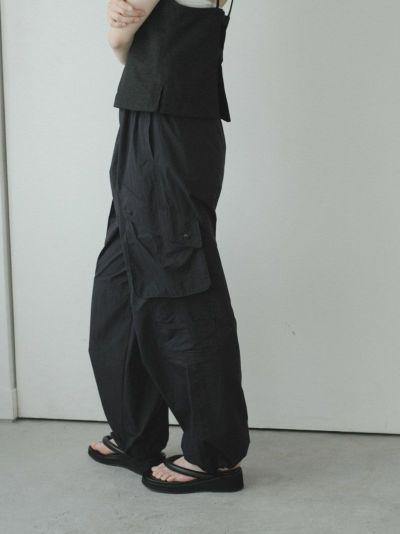 LIGHT NYLON MILITARY PANTS[BLACK]