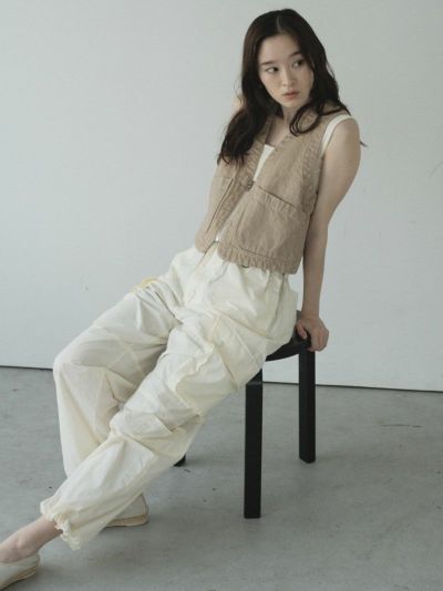LIGHT NYLON MILITARY PANTS[IVORY]