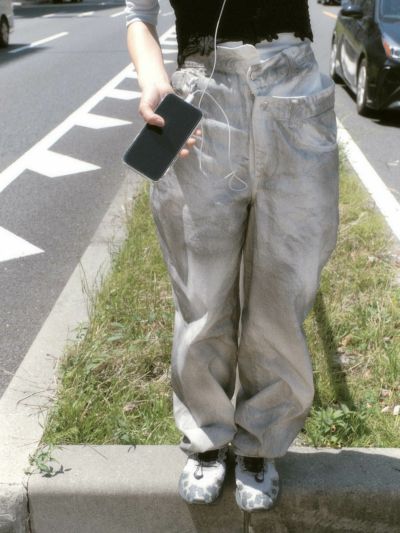 spray dyeingsymmetry denim[GRAY]