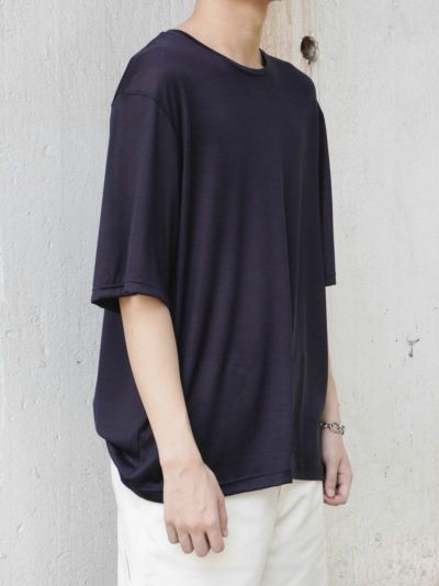 Silk T-shirt[NAVY]