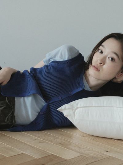 RIB KNIT VEST[BLUE.M]