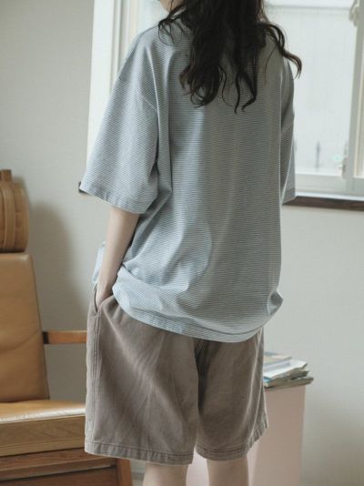 トップス 1LDK EVCON BORDR WIDE 3 BORDER WIDE L/S T-SHIRT[BLUE] | 1LDK (ワンエルディーケー