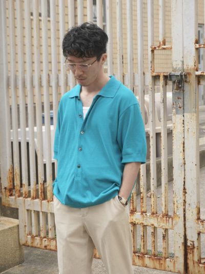 TWISTED COTTON KNIT P/S[PEACOCK GREEN]