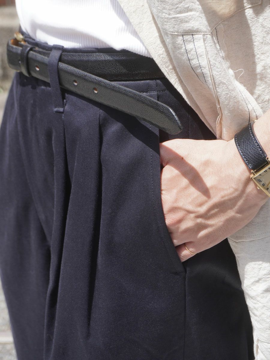 2TUCK WIDE CHINO TROUSERS[NAVY] | 1LDK (ワンエルディーケー) 公式サイト
