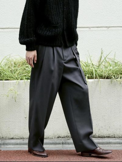 MENS】THE SLACKS BELTED 2 TUCK[GUNMETAL GRAY] | 1LDK (ワンエル