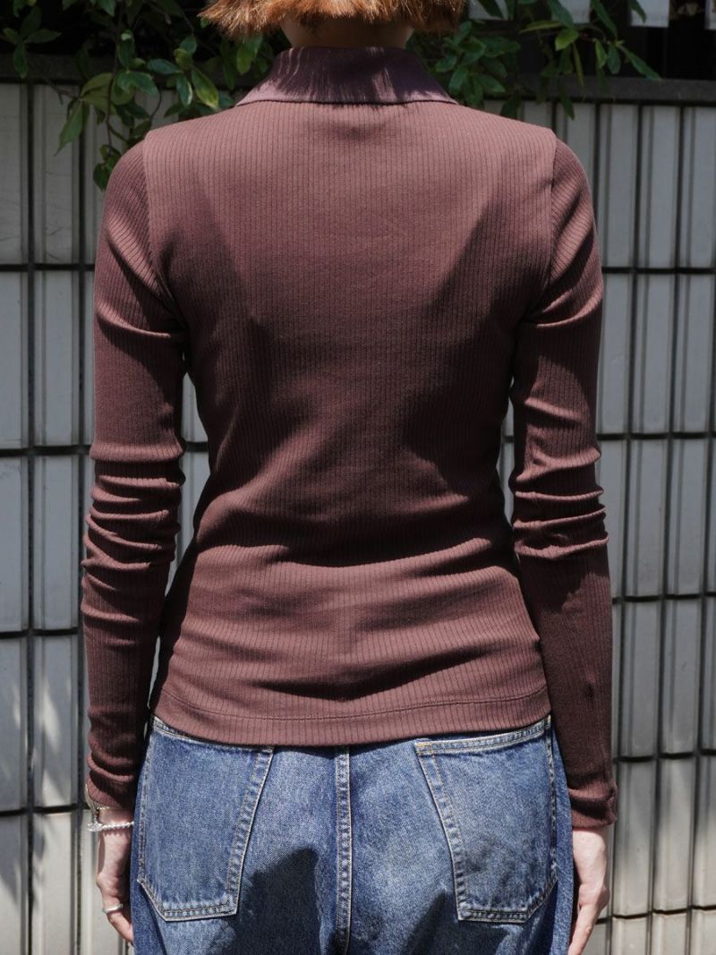 Rib Tight Polo T-shirt[BROWN] | 1LDK (ワンエルディーケー) 公式サイト