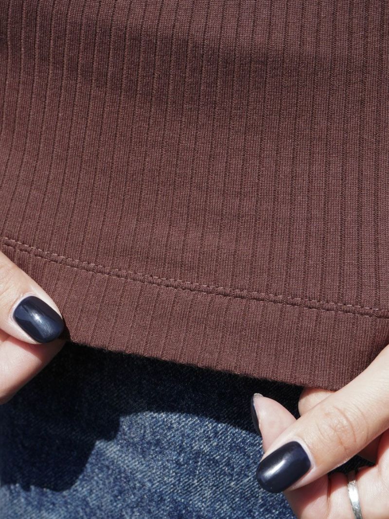 Rib Tight Polo T-shirt[BROWN] | 1LDK (ワンエルディーケー) 公式サイト