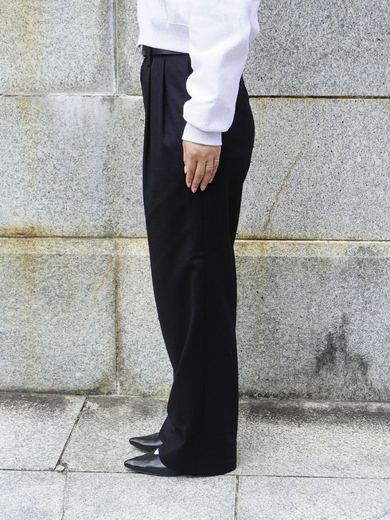 WOOL 2TUCK TROUSERS[BLACK] | 1LDK (ワンエルディーケー) 公式サイト
